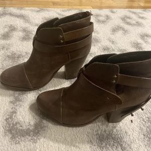 Rag & Bone Womens Leather High Heel Harrow Ankle Boots Brown Size 38